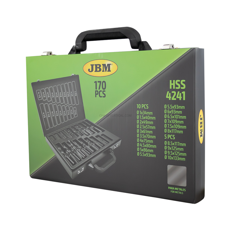 Conjunto de Brocas Espirais Hss 4241, 1-10 Mm, Preto. JBM