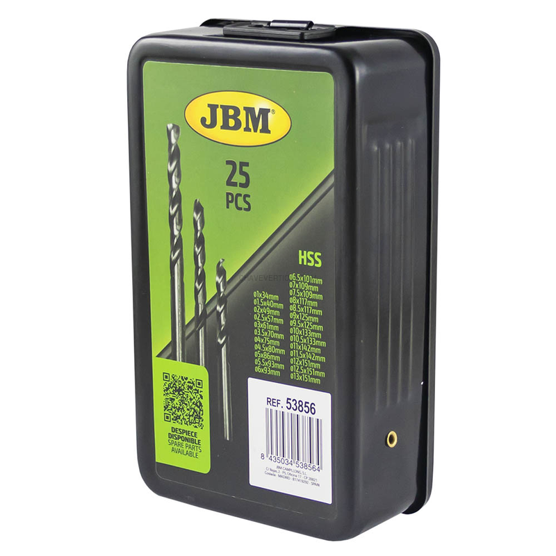 Conjunto de Brocas Espirais Hss 4341, 1-13 MM JBM
