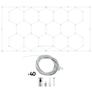 Conjunto de Candeeiros LED Hexagonais de Teto JBM com Kit de Suspensão