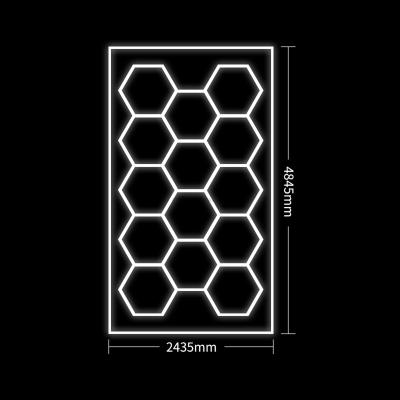 Conjunto de Luzes LED Hexagonais para Teto com Kit de Suporte Metálico JBM