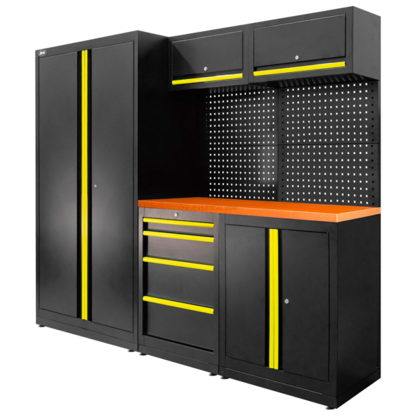 Conjunto de Móveis Modulares (13 Peças) - Conjunto com Armário de Duas Portas (Ref.18105) - Amarelo JBM
