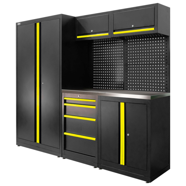 Conjunto de Móveis Modulares (13 Peças) - Conjunto com Armário de Duas Portas (Ref.18105) - Amarelo JBM