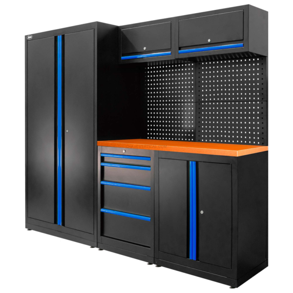 Conjunto de Móveis Modulares (13 Peças) - Conjunto com Armário de Duas Portas (Ref.18105) - Azul JBM