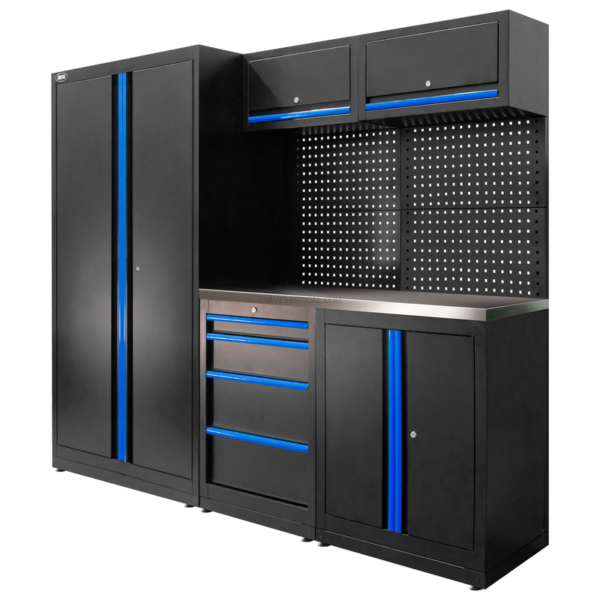 Conjunto de Móveis Modulares (13 Peças) - Conjunto com Armário de Duas Portas (Ref.18105) - Azul JBM