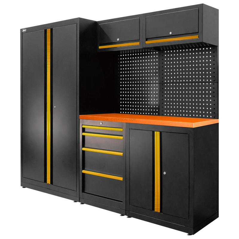 Conjunto de Móveis Modulares (13 Peças) - Conjunto com Armário de Duas Portas (Ref.18105) - Dourado JBM