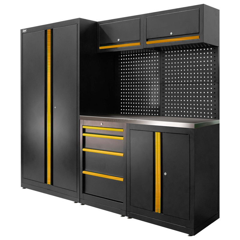 Conjunto de Móveis Modulares (13 Peças) - Conjunto com Armário de Duas Portas (Ref.18105) - Dourado JBM