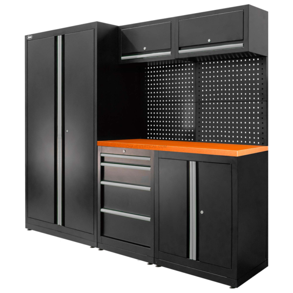 Conjunto de Móveis Modulares (13 Peças) - Conjunto com Armário de Duas Portas (Ref.18105) - Prateado JBM
