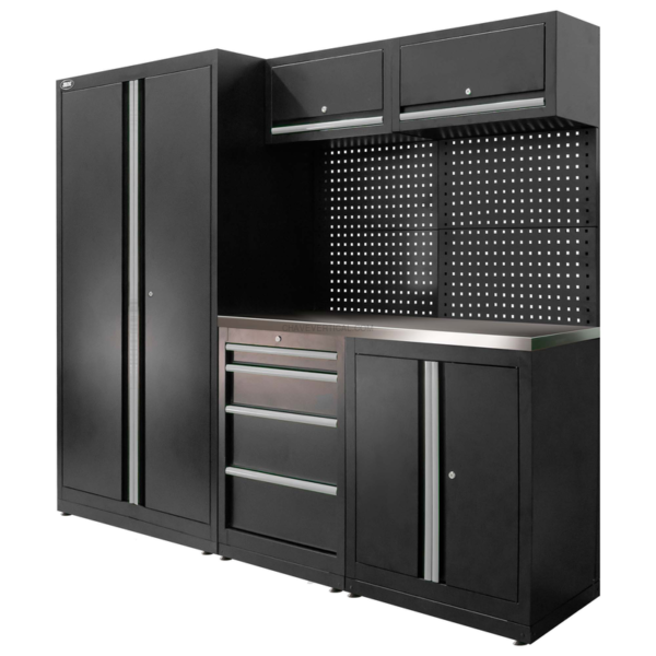 Conjunto de Móveis Modulares (13 Peças) - Conjunto com Armário de Duas Portas (Ref.18105) - Prateado JBM