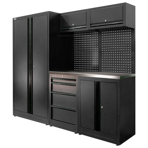 Conjunto de Móveis Modulares (13 Peças) - Conjunto com Armário de Duas Portas (Ref.18105) - Preto JBM