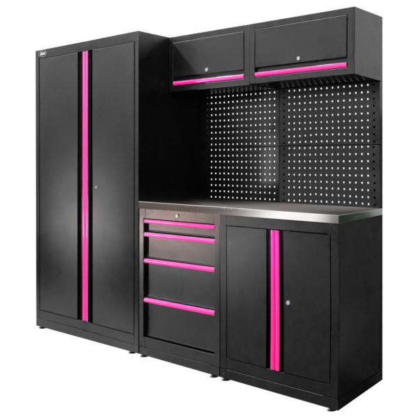 Conjunto de Móveis Modulares (13 Peças) - Conjunto com Armário de Duas Portas (Ref.18105) - Rosa JBM