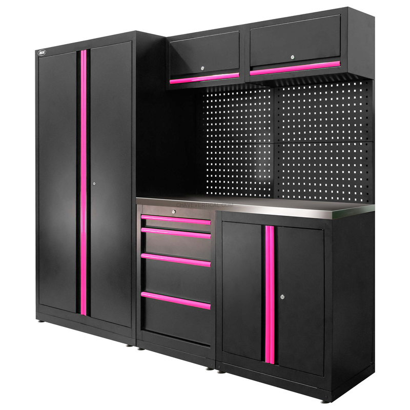 Conjunto de Móveis Modulares (13 Peças) - Conjunto com Armário de Duas Portas (Ref.18105) - Rosa JBM