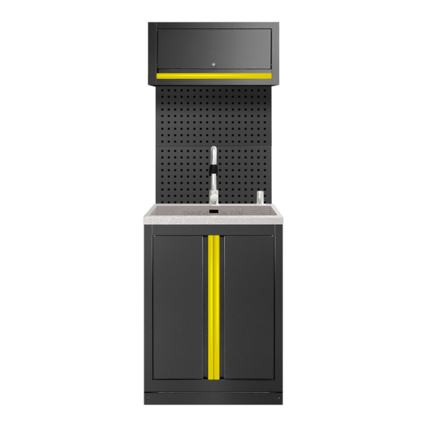 Conjunto de Móveis Modulares (6Pcs) – Extensão de Armário com Lavatório (Ref.18103) – Amarelo JBM