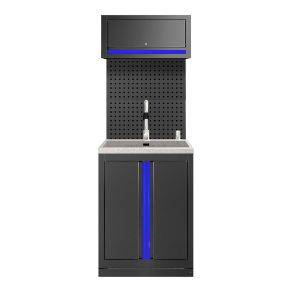 Conjunto de Móveis Modulares (6Pcs) – Extensão de Armário com Lavatório (Ref.18103) – Azul JBM