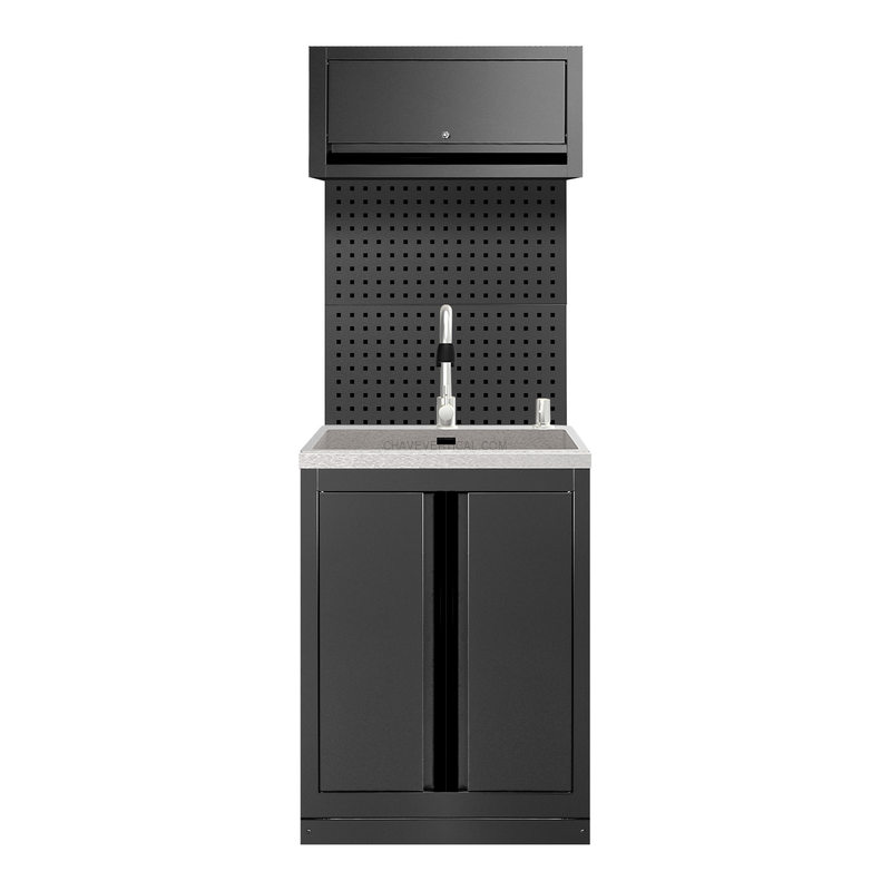 Conjunto de Móveis Modulares (6Pcs) – Extensão de Armário com Lavatório (Ref.18103) – Preto JBM