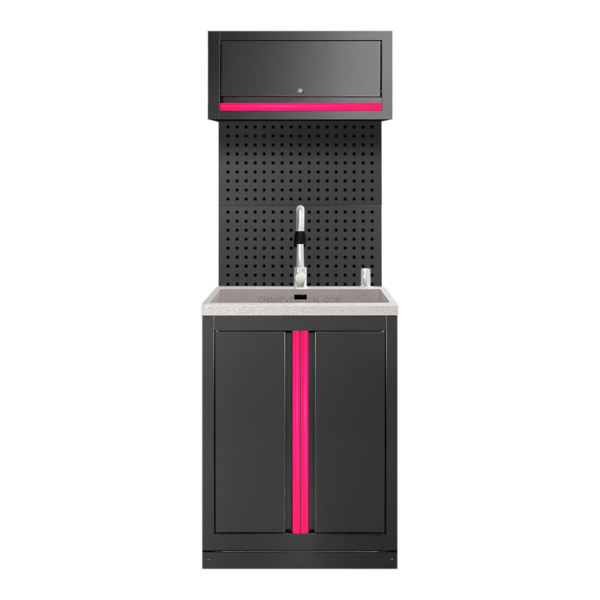 Conjunto de Móveis Modulares (6Pcs) – Extensão de Armário com Lavatório (Ref.18103) – Rosa JBM