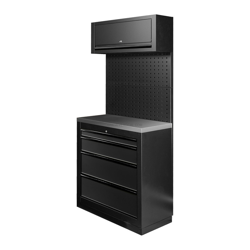 Conjunto de Móveis Modulares (7 Peças) - Preto JBM