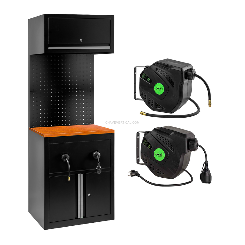 Conjunto de Móveis Modulares (9 Pcs.) - Extensão de Armário para Enroladores (Ref. 18403) - Prata JBM