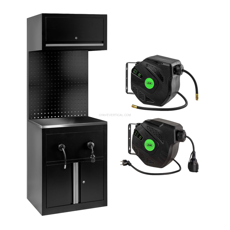 Conjunto de Móveis Modulares (9 Pcs.) - Extensão de Armário para Enroladores (Ref. 18403) - Prata JBM