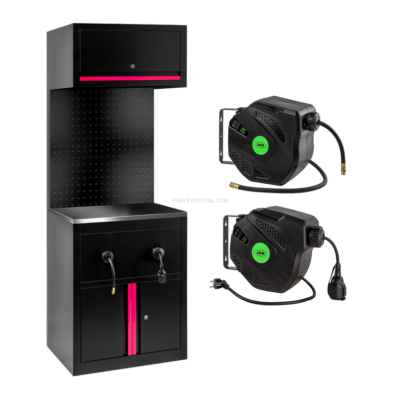Conjunto de Móveis Modulares (9 Pcs.) - Extensão de Armário para Enroladores (Ref. 18403) - Rosa JBM