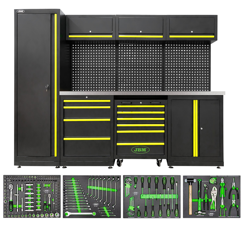 Conjunto de Móveis Modulares para Oficina (18 Pcs) - Amarelo JBM
