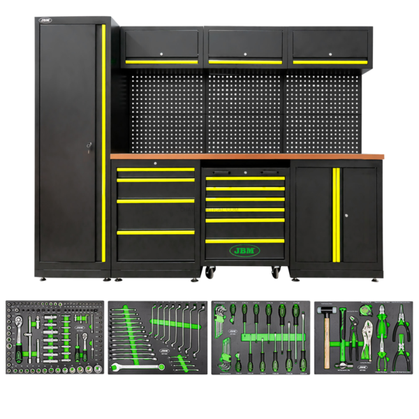 Conjunto de Móveis Modulares para Oficina (18 Pcs) - Amarelo JBM