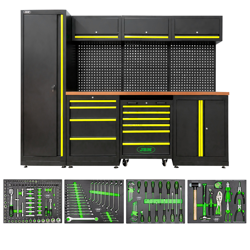 Conjunto de Móveis Modulares para Oficina (18 Pcs) - Amarelo JBM