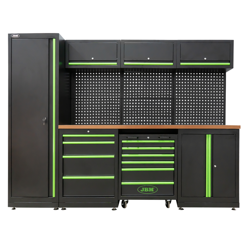 Conjunto de Móveis Modulares para Oficina (18 Pcs) +Kit de 4 Módulos de Carbono EVA para Ferramentas JBM