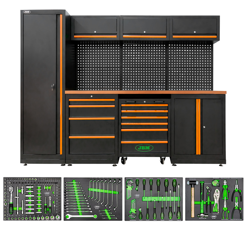 Conjunto de Móveis Modulares para Oficina (18 Pcs) - Laranja JBM