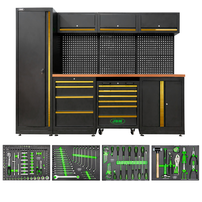 Conjunto de Móveis Modulares para Oficina (18 Pcs) - Ouro JBM