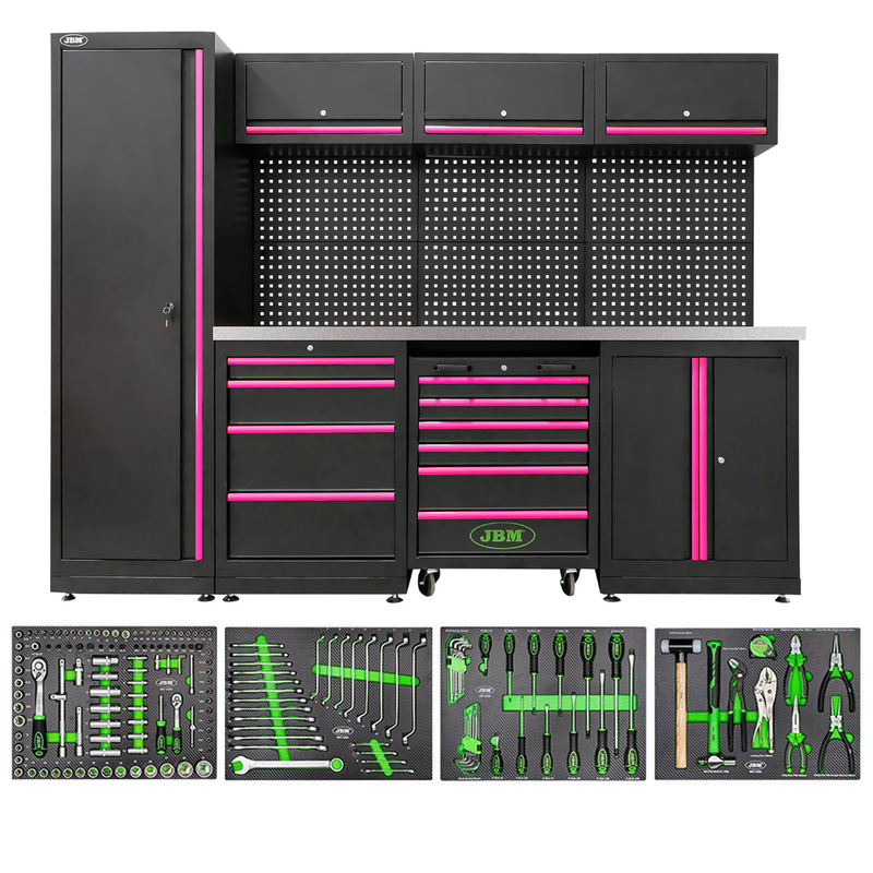 Conjunto de Móveis Modulares para Oficina (18 Pcs) - Rosa JBM
