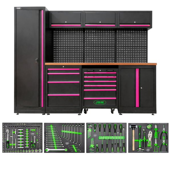 Conjunto de Móveis Modulares para Oficina (18 Pcs) - Rosa JBM