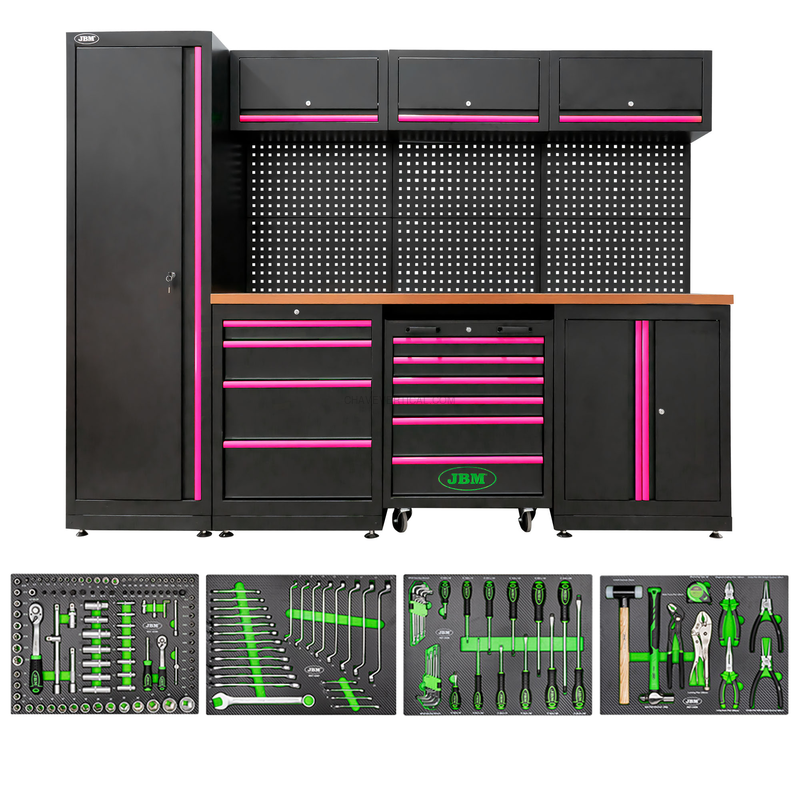 Conjunto de Móveis Modulares para Oficina (18 Pcs) - Rosa JBM