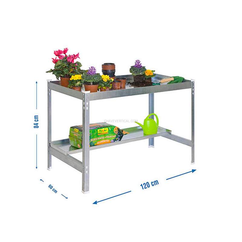 Contentor Metálico para Resíduos SIMONGARDEN DESK 1200X600 Galvanizado/Galvanizado - 840 x 1200 x 600 mm