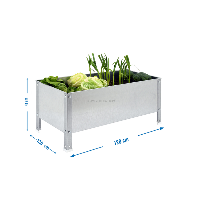 Contentor Metálico para Resíduos SIMONGARDEN URBAN 410X1200X1200 Galvanizado/Galvanizado-400L