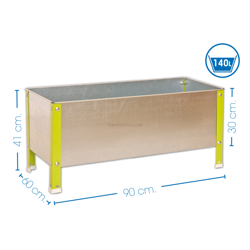 Contentor Metálico para Resíduos SIMONGARDEN URBAN 410X900X600 Verde/Galvanizado-140L