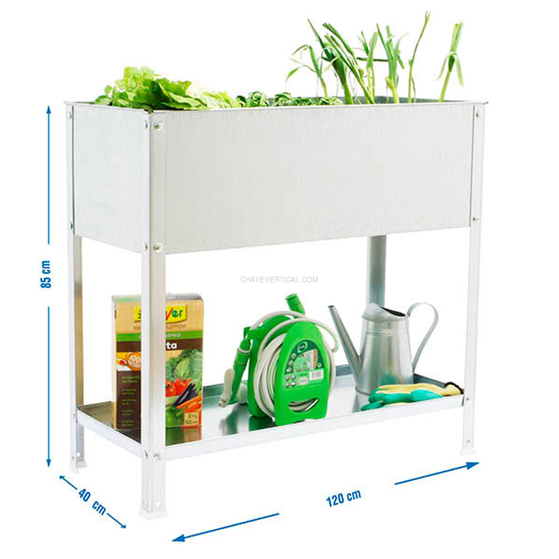 Contentor Metálico para Resíduos SIMONGARDEN URBAN TOP 850X1200X400 Galvanizado/GA-150L