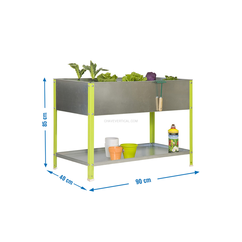 Contentor Metálico para Resíduos SIMONGARDEN URBAN TOP 850X900X400 VER/Galvanizado-100L