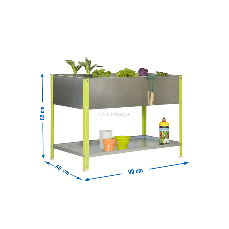 Contentor Metálico para Resíduos SIMONGARDEN URBAN TOP 850X900X600 VER/Galvanizado-140L