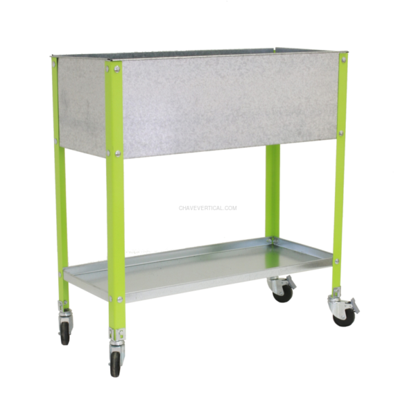 Contentor Metálico para Resíduos SIMONGARDEN URBAN TOP Móvel 900X400 Verde/Galvanizado - 925 x 900 x 400 mm