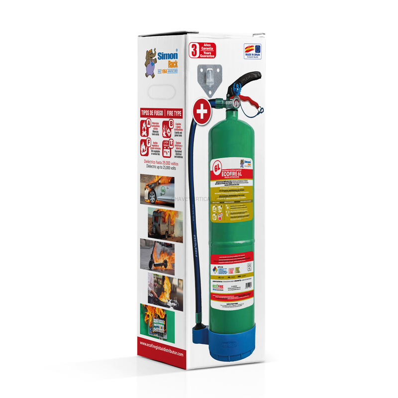 Equipamento de Segurança Contra Incêndios ECOFIRE EXT006G GREEN 6L - 580 x 200 x 170 mm