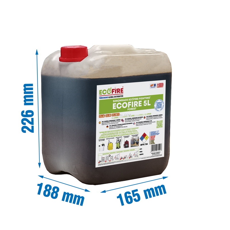 Equipamento de Segurança Contra Incêndios ECOFIRE FOR0005 FOREST 5 L - 226 x 165 x 188 mm
