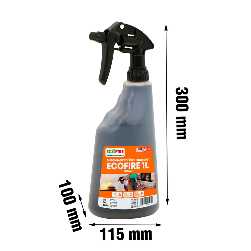 Equipamento de Segurança Contra Incêndios ECOFIRE HOM0001 HOME 1 L - 300 x 115 x 100 mm