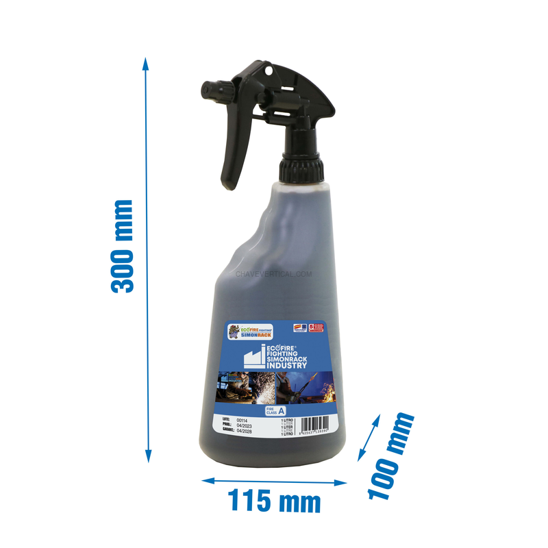 Equipamento de Segurança Contra Incêndios ECOFIRE IND0001 INDUSTRY 1 L - 300 x 115 x 100 mm