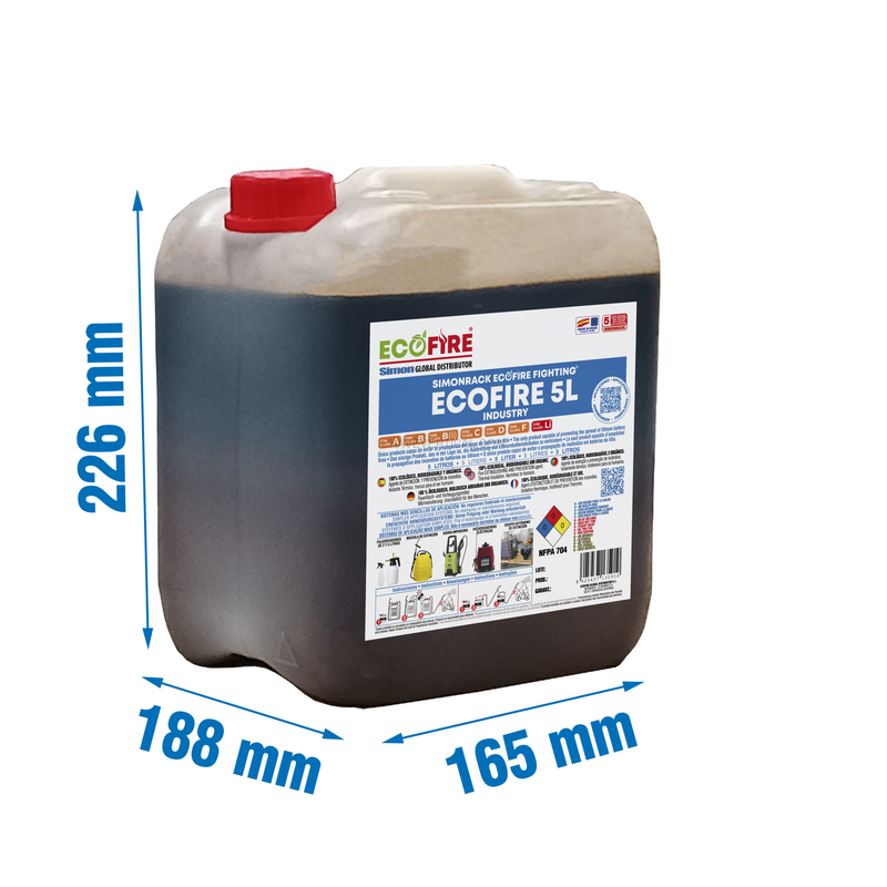 Equipamento de Segurança Contra Incêndios ECOFIRE IND0005 INDUSTRY 5 L - 226 x 165 x 188 mm