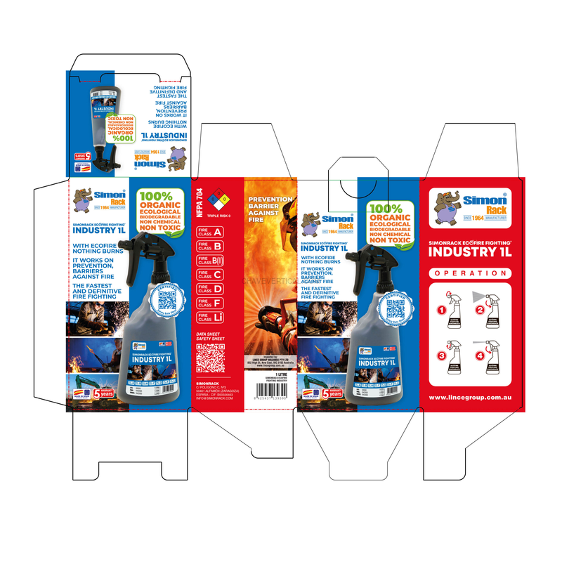 Equipamento de Segurança Contra Incêndios ECOFIRE IND0005 INDUSTRY 5 L - 226 x 165 x 188 mm