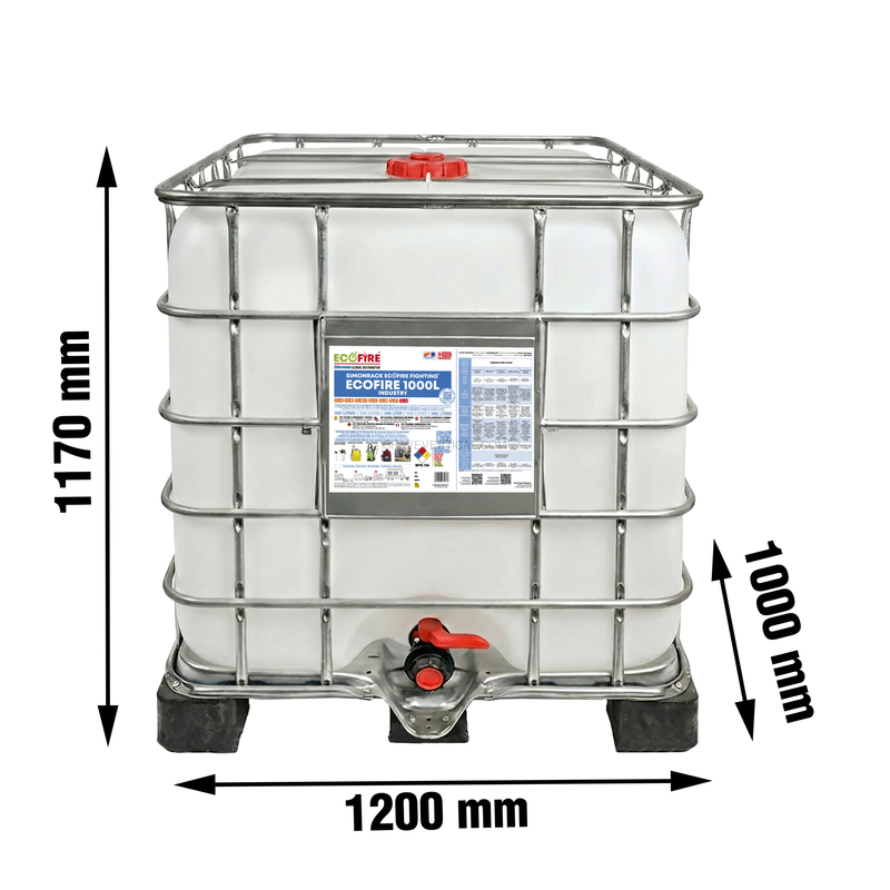 Equipamento de Segurança Contra Incêndios ECOFIRE IND1000 INDUSTRY 1000 L - 1170 x 1200 x 1000 mm