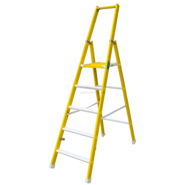 Escada de Fibra de Vidro Volta Pro Tesoura PERSUM 4+1 Degraus