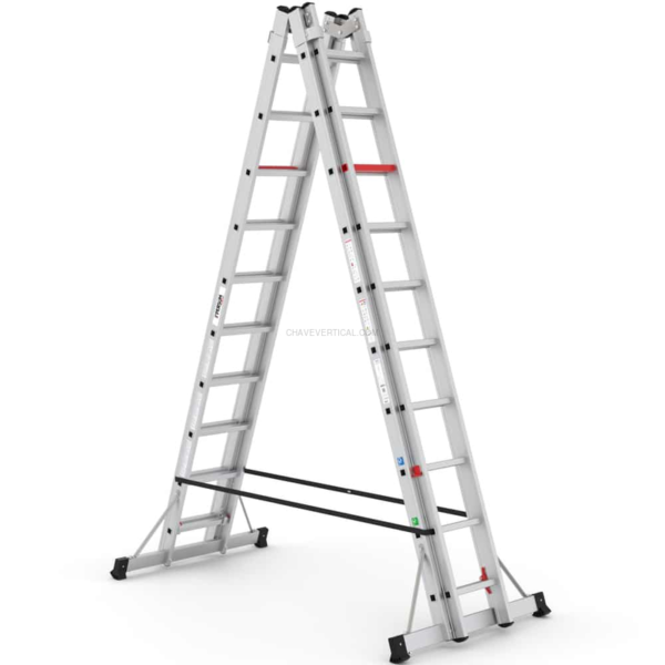 Escada Iteem Pro Telescópica PERSUM 2×10 Degraus 150 KG