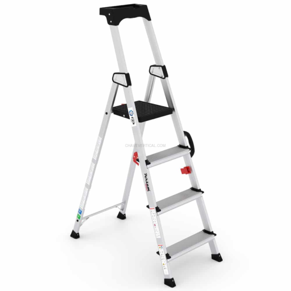 Escada Profissional de Alumínio Deluxe PERSUM 4 Degraus 150 KG