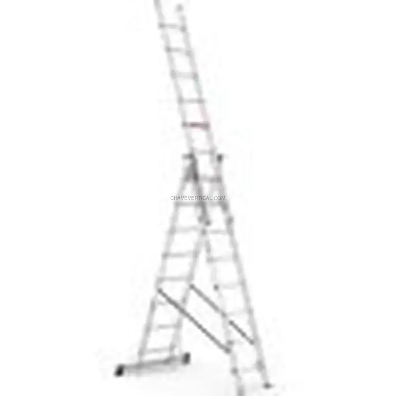 Escada Profissional Tripla PERSUM Iteem Pro 3x8 Alumínio 150 kg 6 m